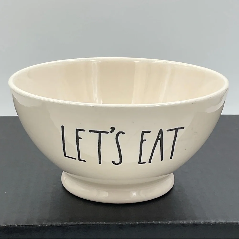 NWOT Rae Dunn by Magenta LET’S EAT Bowl for Cereal Ice Cream Soup or Snacks - Picture 1 of 14